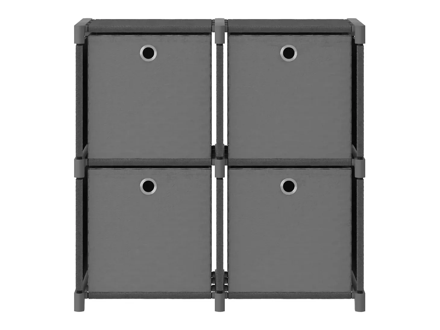 Unidade prateleiras 4 cubos c/ caixas 69x30x72,5cm tecido cinza