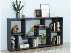 VCM Estante de prateleira de madeira Media Shelf Storage Room Divider Decoração Prateleira Lanisa L (Antracite)