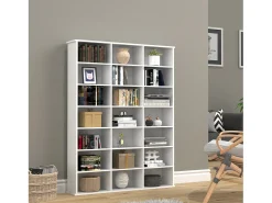 VCM Madeira CD DVD Prateleira Estante Media Shelf Room Divider Decoração Prateleira Megosa M (Branco)