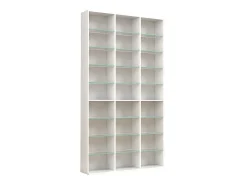 VCM Madeira CD DVD Prateleira Estante Sala Divisor Decoração Prateleira Vidro Zilas XL (Branco)