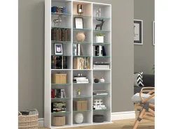 VCM Madeira CD DVD Prateleira Estante Sala Divisor Decoração Prateleira Vidro Zilas XL (Branco)