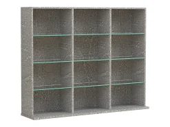 VCM Madeira CD DVD Prateleira Estante Sala Divisor Decoração Prateleira Vidro Zilas L (Óptica de Concreto)