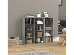 VCM Madeira CD DVD Prateleira Estante Sala Divisor Decoração Prateleira Vidro Zilas L (Óptica de Concreto)