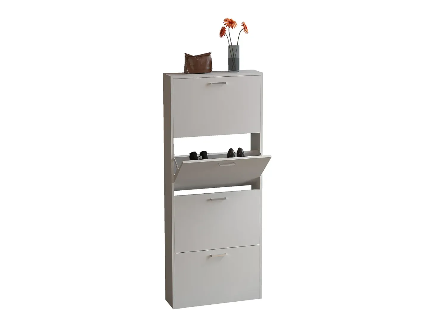 VCM Madeira Prateleira Kipper Sapato Sapato Sapato Sapato Tipper 4 Sulos L (Branco)