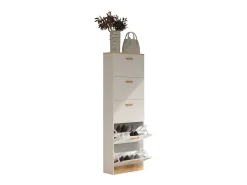 VCM Madeira Prateleira Kipper Sapato Prateleira Sapato Sapato Tipper 5 Flaps Halom XL (Branco)