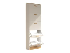 VCM Madeira Prateleira Kipper Sapato Prateleira Sapato Sapato Tipper 5 Flaps Halom XL (Branco)
