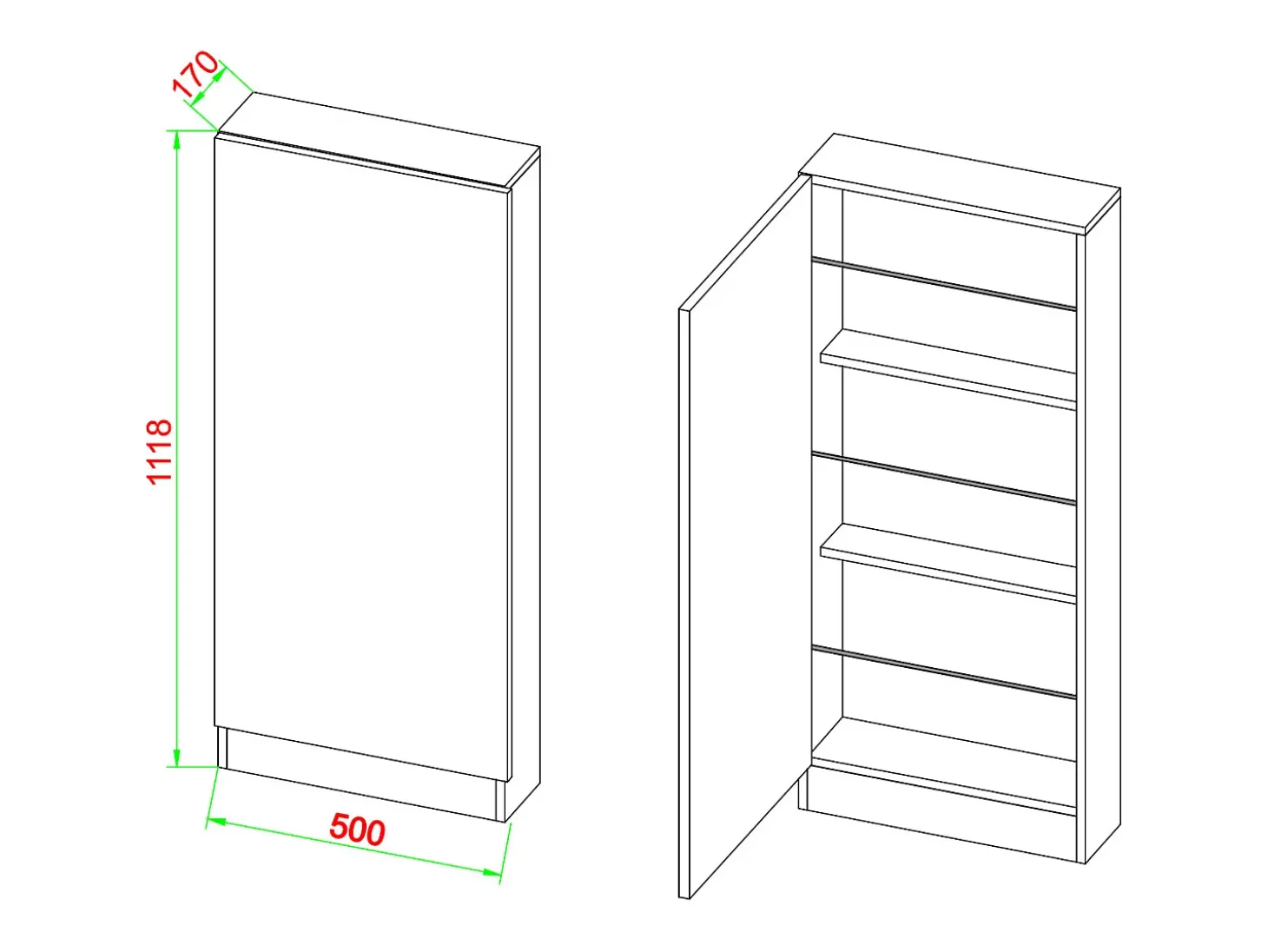VCM Madeira Shoe Cabinet Sapato Commode Sapato Prateleira Sapato Stand Fulisa L (Branco)