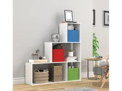 VCM Madeira Stand Stair Shelf Stepped Shelf Stand Shelf Room Divider Bookshelf Dubila M (Branco)