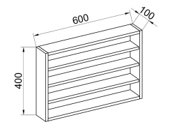 VCM prateleira pendurada | Dimensões aprox. A. 40 x L. 60 x P. 10 cm | Moderno e economizador de espaço | Prateleira de parede - Osado M (Branco / Carvalho Mel)