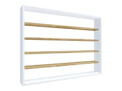 VCM prateleira pendurada | Dimensões aprox. A. 60 x L. 80 x P. 10 cm | Moderno e economizador de espaço | Prateleira de parede - Osado L (Branco / Carvalho Mel)