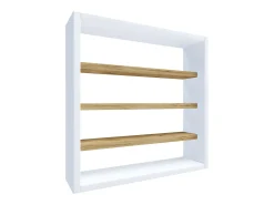 VCM prateleira pendurada | Dimensões aprox. A. 40 x L. 40 x P. 10 cm | Moderno e economizador de espaço | Prateleira de parede - Osado S (Branco / Carvalho Mel)