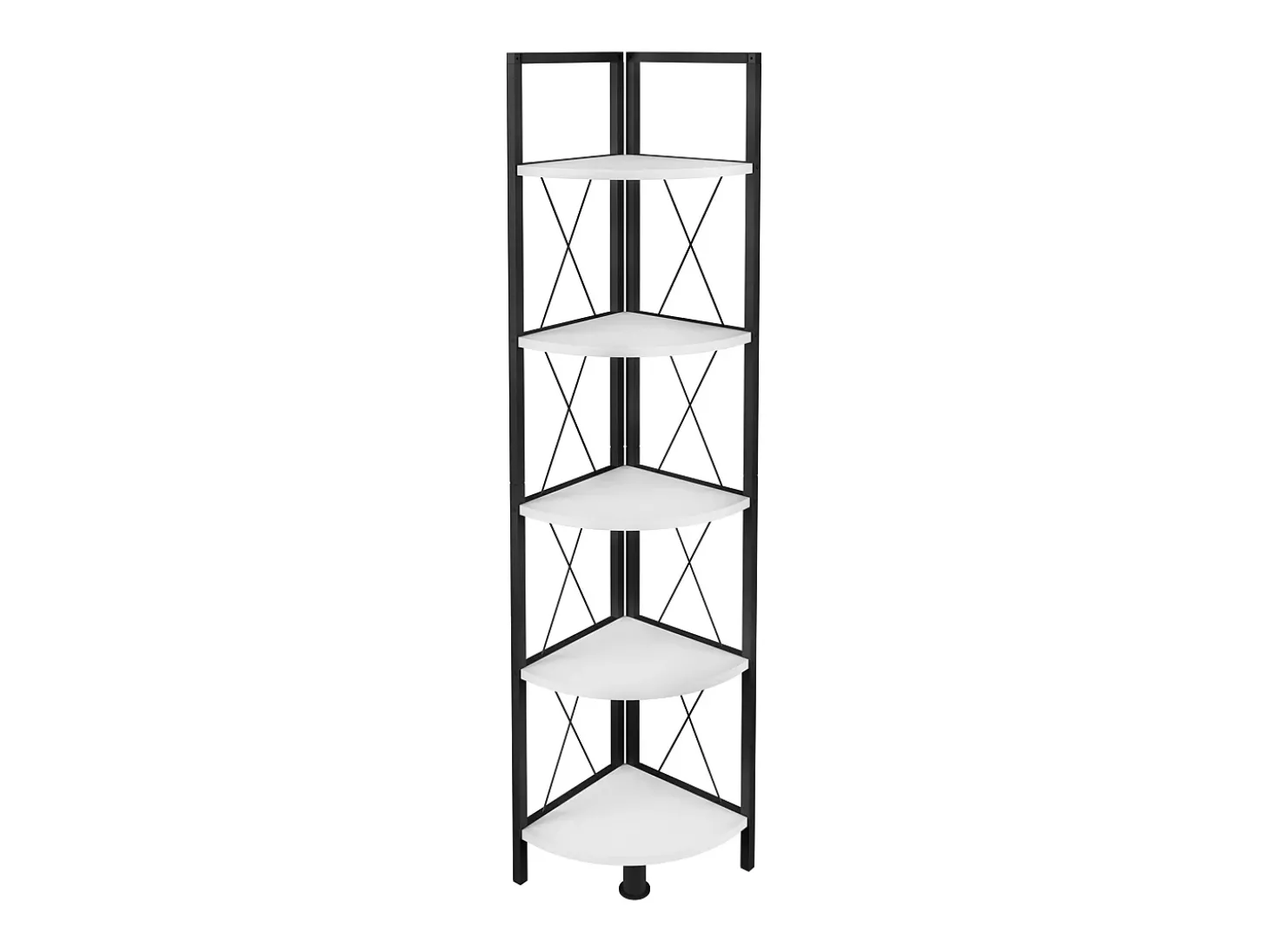 VCM Wood Metal Corner Shelf Storage Stand Prateleira Estante Decoração Livros Stand Shelf Insasi 5 (Branco)