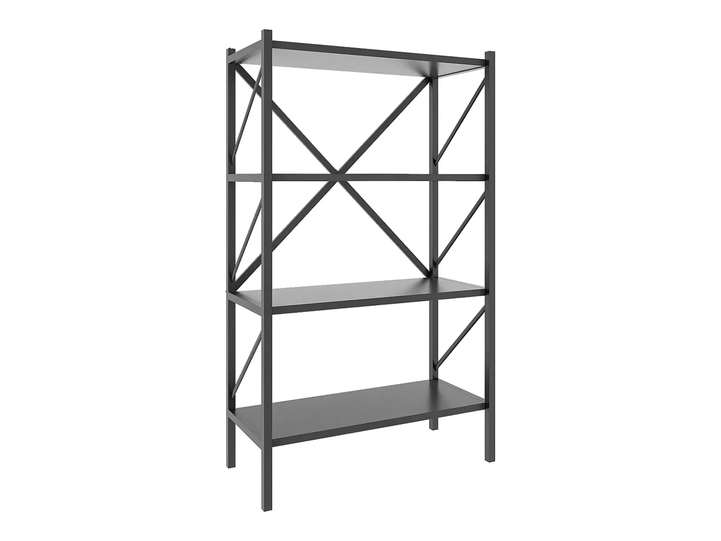VCM Wood Metal Storage Stand Shelf Bookshelf Decoração Livros Stand Shelf Insasi 4 (Anthracite)