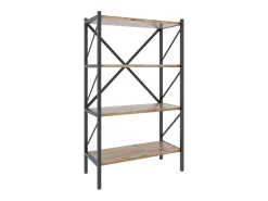 VCM Wood Metal Storage Stand Shelf Bookshelf Decoração Livros Stand Shelf Insasi 4 (Honey Oak)