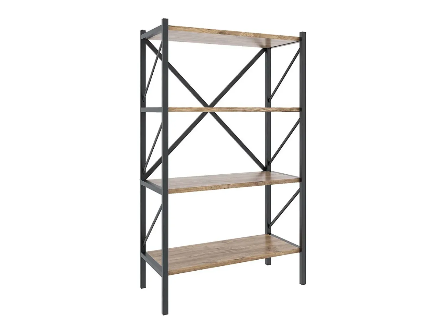 VCM Wood Metal Storage Stand Shelf Bookshelf Decoração Livros Stand Shelf Insasi 4 (Honey Oak)