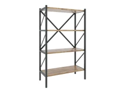 VCM Wood Metal Storage Stand Shelf Bookshelf Decoração Livros Stand Shelf Insasi 4 (Honey Oak)