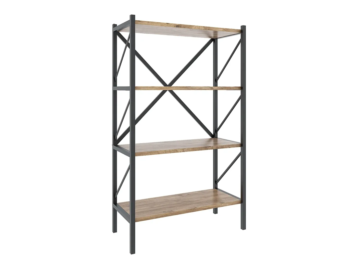 VCM Wood Metal Storage Stand Shelf Bookshelf Decoração Livros Stand Shelf Insasi 4 (Honey Oak)