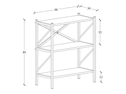 VCM Wood Metal Storage Stand Shelf Bookshelf Decoração Livros Stand Shelf Insasi 2 (Antracite)