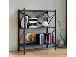 VCM Wood Metal Storage Stand Shelf Bookshelf Decoração Livros Stand Shelf Insasi 2 (Antracite)