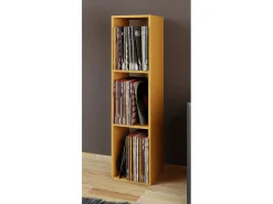 VCM Wood Records Shelf | Stand Shelf com 3 compartimentos para 100 Registros | Dimensões: A. 107 x L. 34 x P. 30 cm - Platto (Beech)