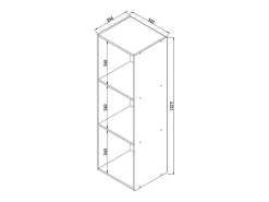 VCM Wood Records Shelf | Stand Shelf com 3 compartimentos para 100 Registros | Dimensões: A. 107 x L. 34 x P. 30 cm - Platto (Beech)