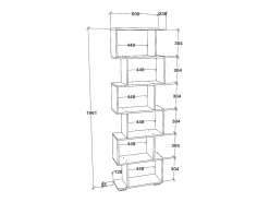 VCM Wood Room Divider Stand Shelf Bookshelf Decoração Livros 6 compartimentos Stand Shelf Palusa L (Sonoma Oak)