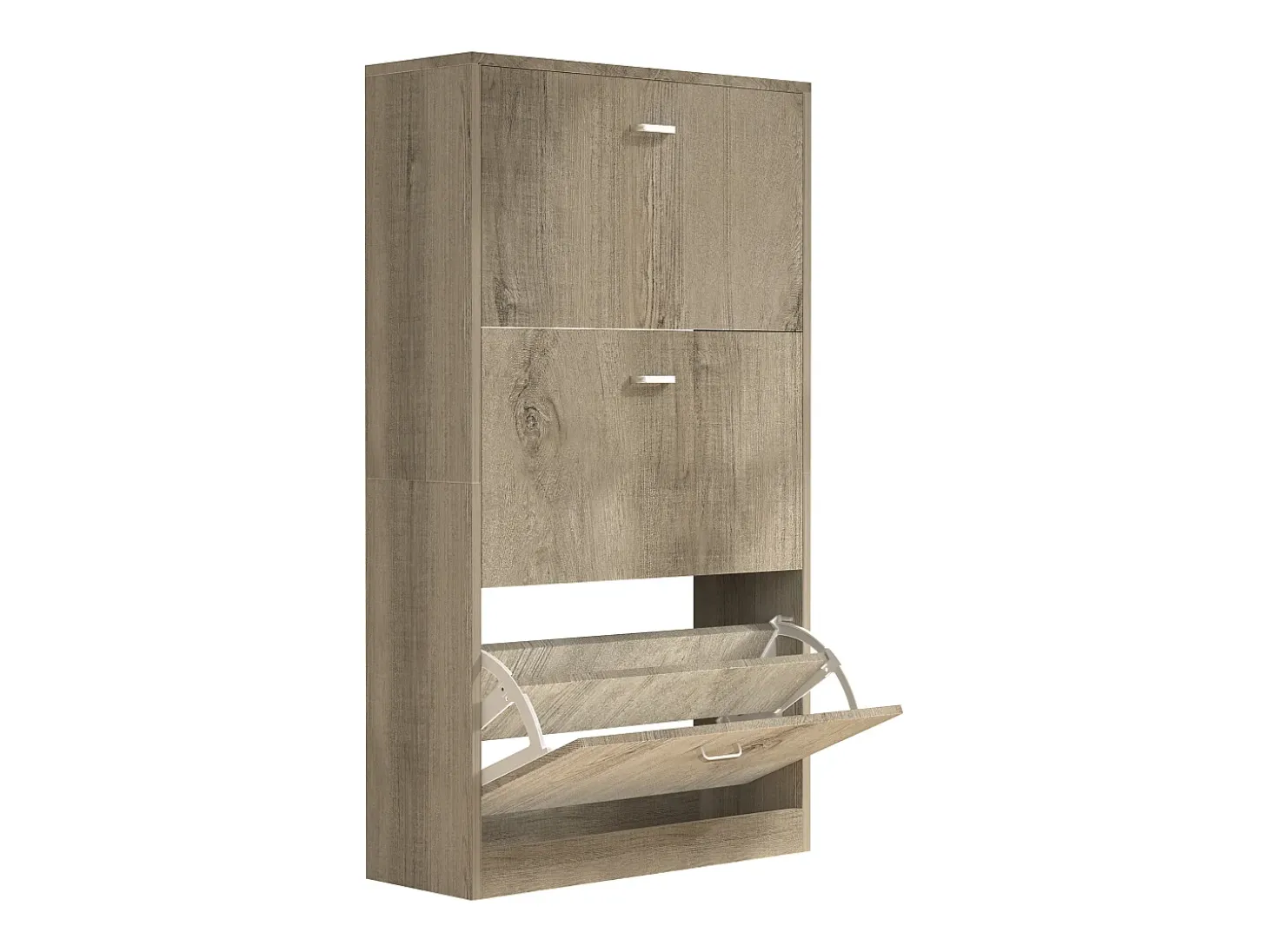 VCM Wood Shoe Cabinet | Dimensões: A. 105 x L. 59 x P. 22 cm | 3 flaps - Sipos L (Honey Oak)