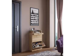 VCM Wood Shoe Cabinet | Dimensões: A. 91 x L. 59 x P. 22 cm | 2 flaps | gaveta estreita | prateleira prática - Sipos M (Sonoma oak (Sägerau))