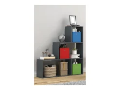 VCM Wood Stand Stair Shelf Stepped Shelf Shelf Room Divider Bookshelf Dubila M (Anthracite)