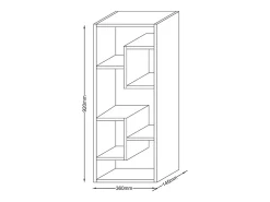 VCM Wood Storage | Bookcase | Dimensões A. 92 x L. 36 x P. 15 cm | Prateleira de mídia | divisória de quarto chique | Prateleira de suporte - Vilo (Branco)