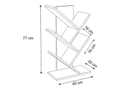 VCM Wood Storage Stand Shelf Bookshelf Decoração Livros Stand Shelf Nulis L (Anthracite)