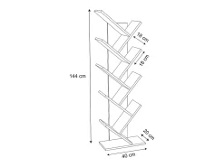 VCM Wood Storage Stand Shelf Bookshelf Decoração Livros Stand Shelf Nulis XL (Antracite)