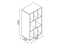 VCM Wooden Record Shelf | Divisor de Sala | Dimensões A. 120 x L. 60 x P. 40 cm | Prateleira de Mídia - Schalino (Beech)