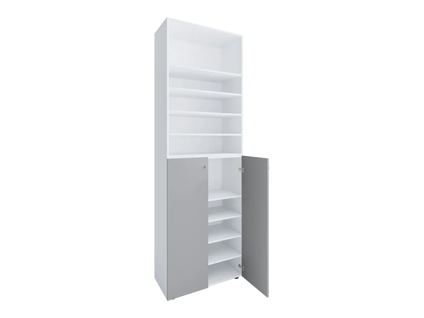 VCM XL Madeira Grande Sapato Gabinete Prateleira Grandes Botas BoardFurniture Lona 10 Compartimentos (Branco / Cinza)