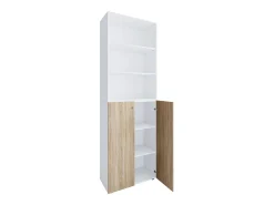 VCM XL Madeira Grande Sapato Gabinete Prateleira Grandes Botas Móveis de Piso Lona 6 Compartimentos (Branco / Sonoma Carvalho)
