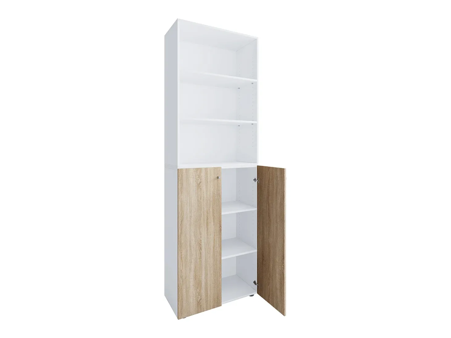 VCM XL Madeira Grande Sapato Gabinete Prateleira Grandes Botas Móveis de Piso Lona 6 Compartimentos (Branco / Sonoma Carvalho)
