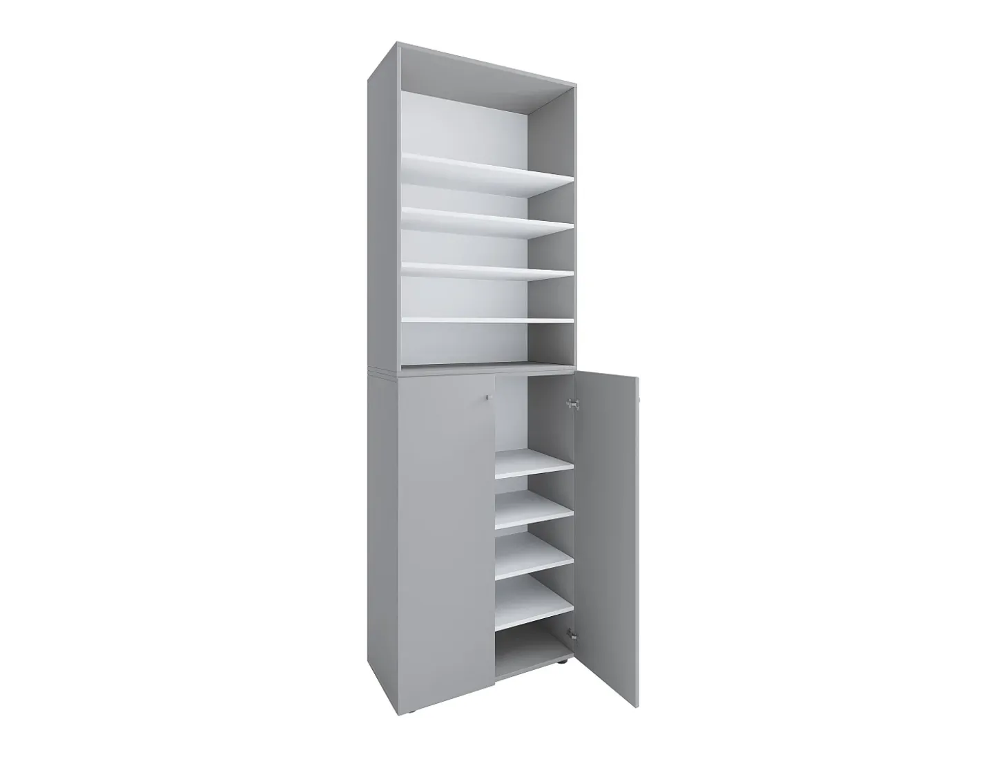 VCM XL Madeira Grande Sapato Gabinete Prateleira Grandes Botas BoardFurniture Lona 10 Compartimentos (Cinza)