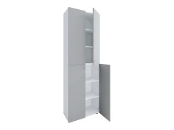VCM XL Madeira Grande Sapato Gabinete Prateleira Botas Grandes BoardFurniture Lona 6 Compartments Turning Doors (Branco / Cinza)