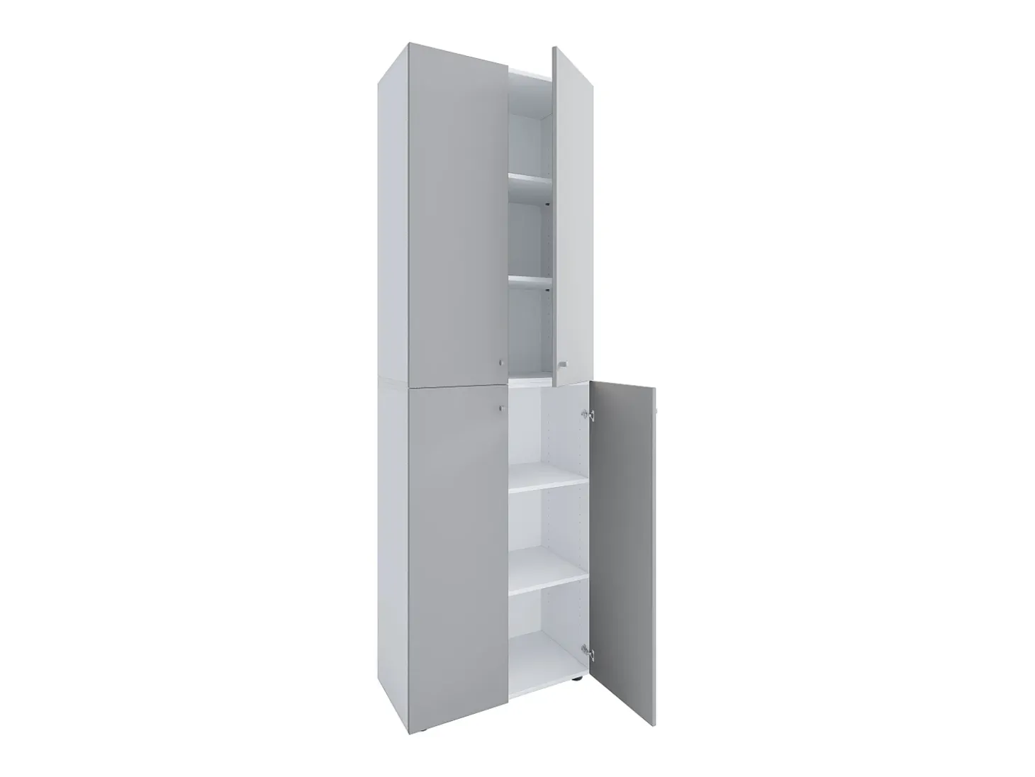 VCM XL Madeira Grande Sapato Gabinete Prateleira Botas Grandes BoardFurniture Lona 6 Compartments Turning Doors (Branco / Cinza)