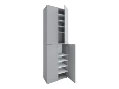 VCM XL Madeira Grande Sapato Gabinete Prateleira Botas Grandes BoardFurniture Lona 10 Compartments Turning Doors (Cinza)