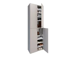 VCM XL Madeira Grande Sapato Gabinete Prateleira Botas Grandes BoardFurniture Lona 10 Compartments Turning Doors (Cinza)