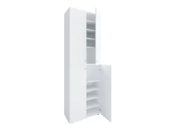 VCM XL Madeira Grande Sapato Gabinete Prateleira Botas Grandes BoardFurniture Lona 10 Compartments Turning Doors (Branco)