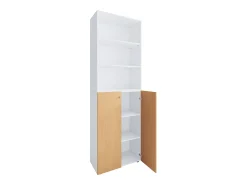 VCM XL Madeira Grande Sapato Armário Sapato Rack Botas Grandes Mobiliário de Piso Lona 6 Compartimentos (Branco / Faia)