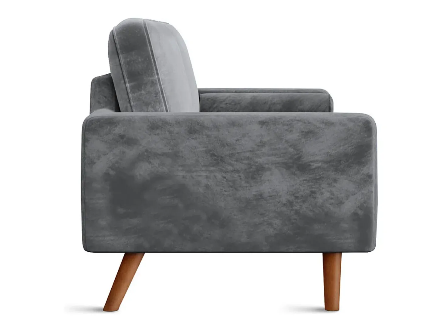 Veludo cinza e sofá de veludo de madeira maciça - 3 lugares - carga máxima 300kg - 176x78x85cm