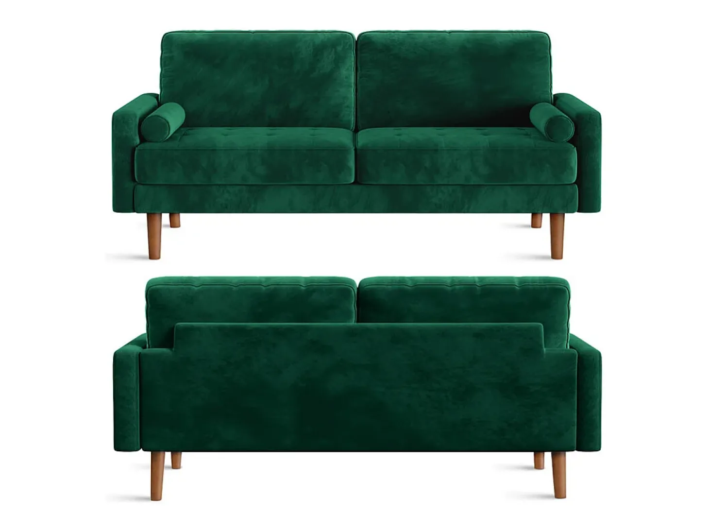 Veludo verde e sofá de veludo sólido - 3 lugares - carga máxima 300kg - 176x78x85cm