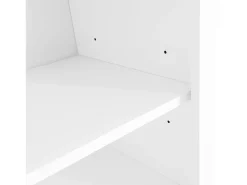 Vestiário branco com banco, sapateira, 3 ganchos e arrumação aberta 120x40x190 cm