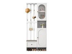 Vestiário com 2 roupeiros - 85 x 33,5 x 200 cm - conjunto de roupeiro + sapateira - aglomerado - branco
