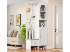 Vestiário com 2 roupeiros - 85 x 33,5 x 200 cm - conjunto de roupeiro + sapateira - aglomerado - branco