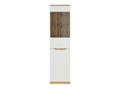 Vitrina de 1 porta June Branco e Madeira