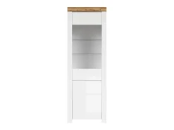 Vitrina de 2 portas Hella Branco e Madeira